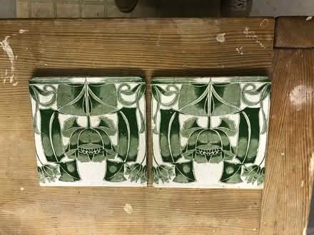 Photo of free Tiles - 2 Victorian decorated tiles, 6" square (Lewes BN7) #1