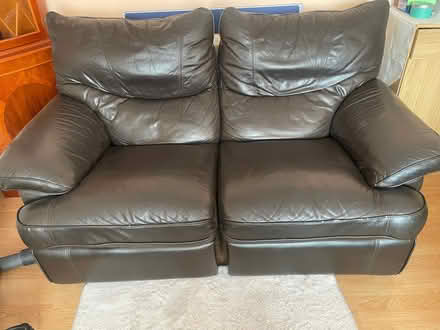 Photo of free Couch 2 seater recliner brown leather (Great Totham CM9) #1