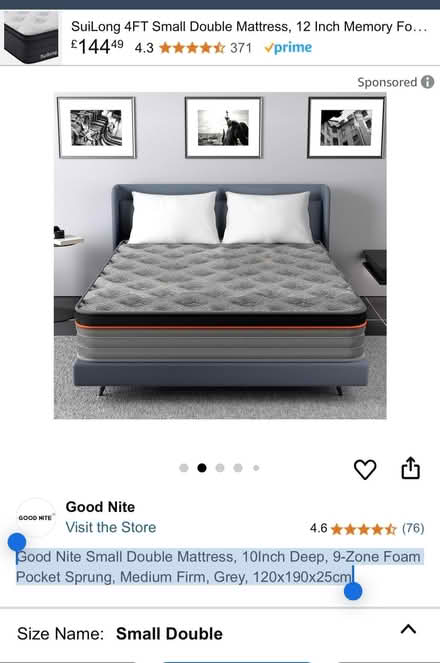 Photo of free Small double Good Nite mattress (unused) (E8) #3