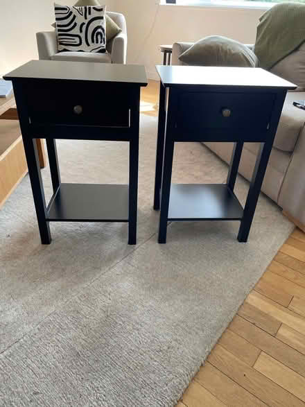 Photo of free X2 black side tables (Ockbrook DE72) #1