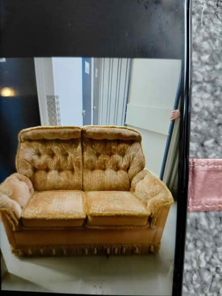 Photo of free Two seater pink patterned sofa (Billericay) #1