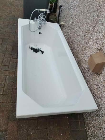 Photo of free Bath with chrome mixer taps & shower head. Measures 70x165cm (Bolton le Sands LA5) #1