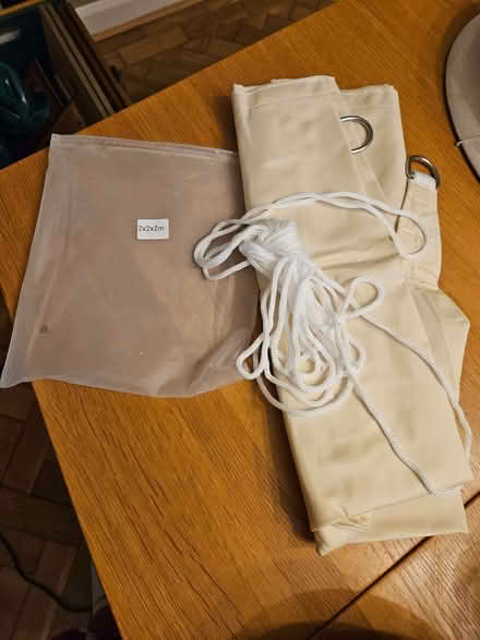 Photo of free Waterproof triangle sail sunshade (cream) (St Stephens AL3) #1