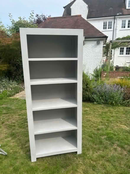 Photo of free Grey painted wooden bookshelves (BR1 Sundridge park) #1