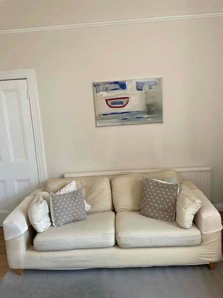 Photo of free Three seater cream sofa (Richmond TW9) #1