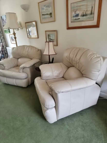 Photo of free Real leather sofa & armchairs (Oldfield Park, Bath) #1