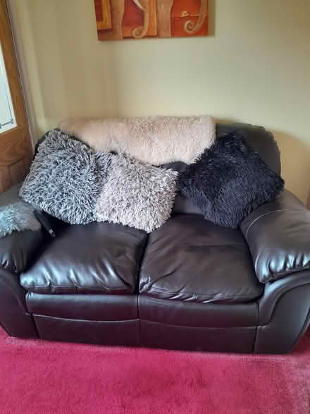 Photo of free 2 two seater settee and footstool (Thorney close. Sunderland) #1