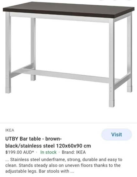 Photo of free Ikea Utby Metal Bar Table (St Ives PE27) #1
