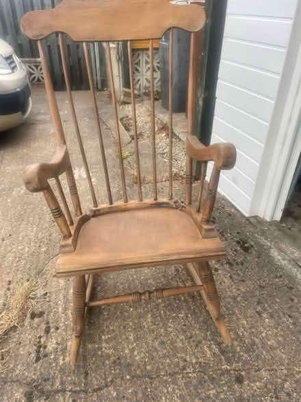 Photo of free Wooden rocking chair (Wombwell S73) #1