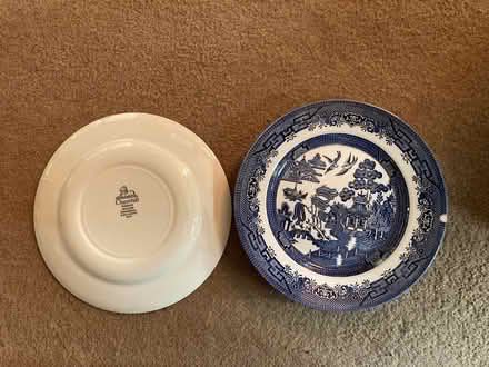 Photo of free 2 x Willow Pattern Plates (24cm diameter) (St James, South Elmham IP19) #1