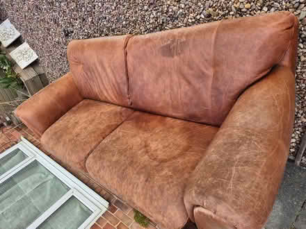 Photo of free Italian leather 3 seater (Garforth LS25) #1