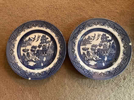 Photo of free 2 x Willow Pattern Plates (24cm diameter) (St James, South Elmham IP19) #2