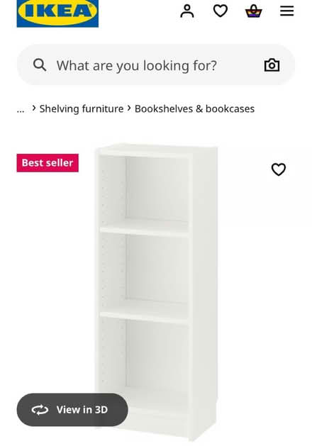 Photo of White 3-shelf IKEA Billy bookcase (West Somerville) #1