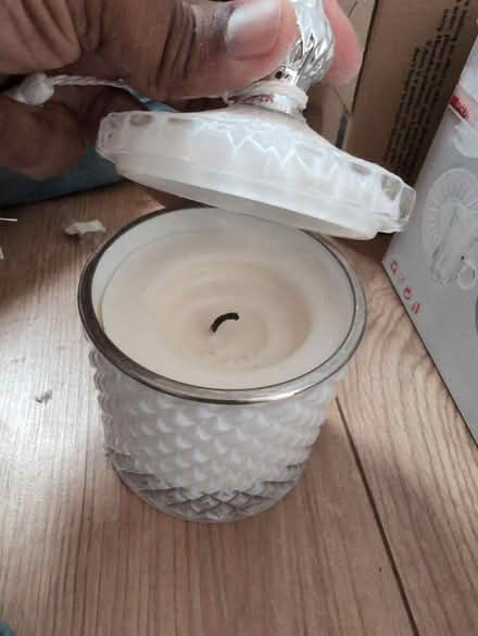 Photo of free Almost full perfume candle glassjar (Sl3 8NY) #2