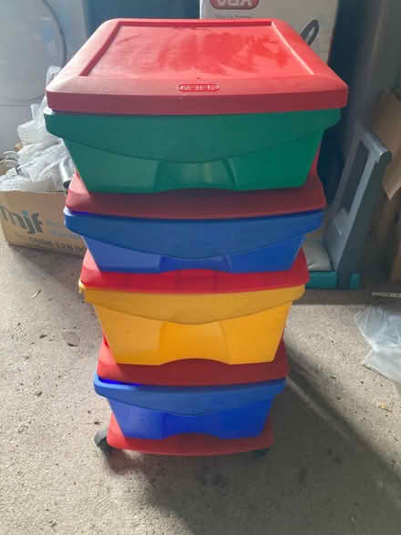 Photo of free Plastic storage drawer set on castors (Dean Row SK9) #1