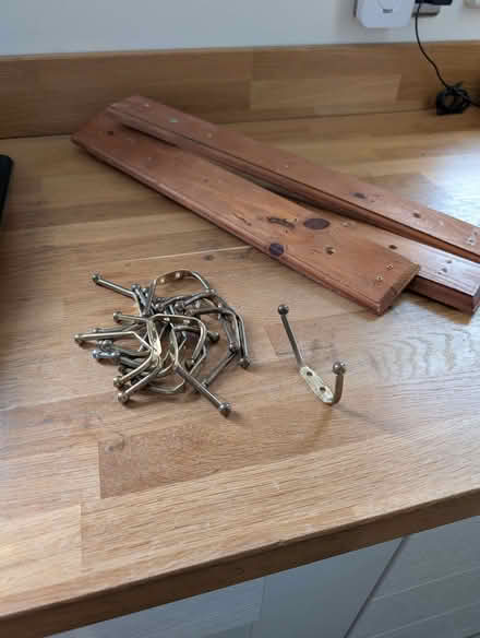 Photo of free 15 brass coat hooks and backing boards (Faceby TS9) #1