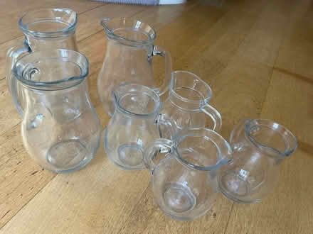 Photo of free 3 large and 4 small glass jugs (Near Kew Gardens, Richmond) #1