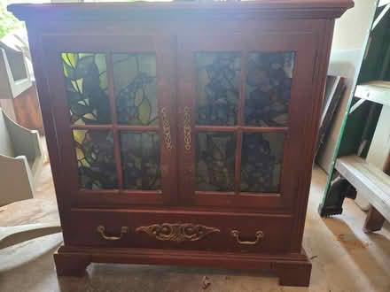 Photo of free Stained glass wooden cabinet (Bull Mountain, Tigard) #1