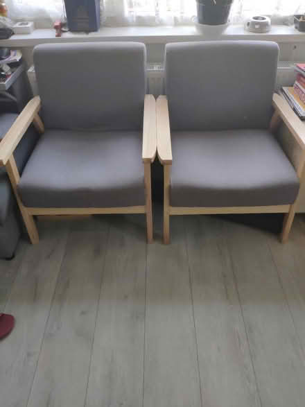 Photo of free Two grey chairs for lounge (W7) #2