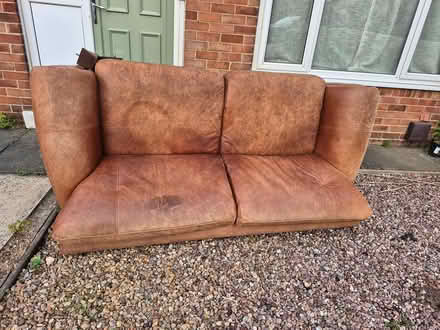 Photo of free Italian leather 3 seater (Garforth LS25) #2