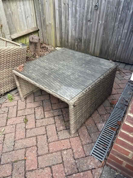 Photo of free Garden table with glass top (Polegate) #2