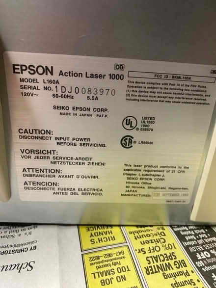 Photo of free EPSON actionlaser printer (Schaumburg) #2