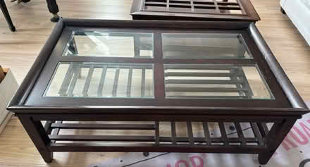 Photo of free Coffee table with glass top (East Castro Valley) #2