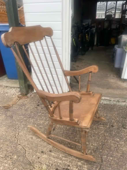 Photo of free Wooden rocking chair (Wombwell S73) #2