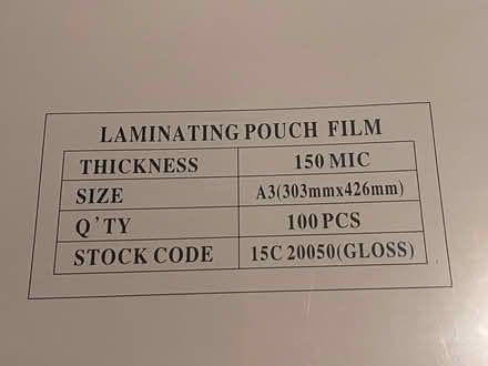Photo of free A3 laminating sheets x 100 (Preston park BN1) #1