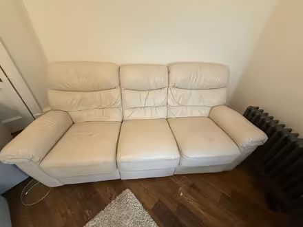 Photo of free Three man leather reclining sofa (Fk82lt) #2
