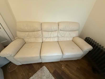 Photo of free Three man leather reclining sofa (Fk82lt) #2