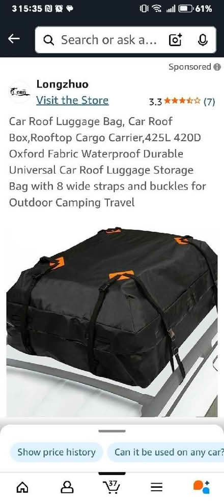 Photo of Roof box for small car (Malvern WR14) #1