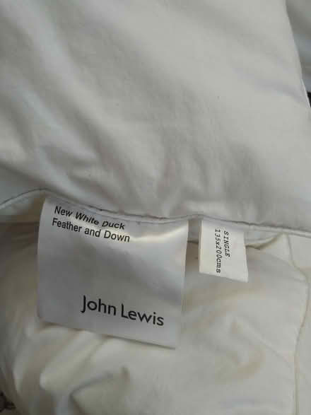 Photo of free John Lewis Single Feather Duvet (Leighton buzzard LU7) #1