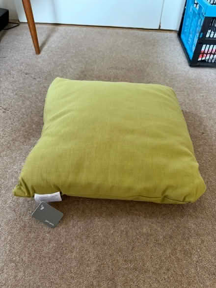 Photo of free 3 John Lewis small cushions gold (Broxbourne EN10) #1