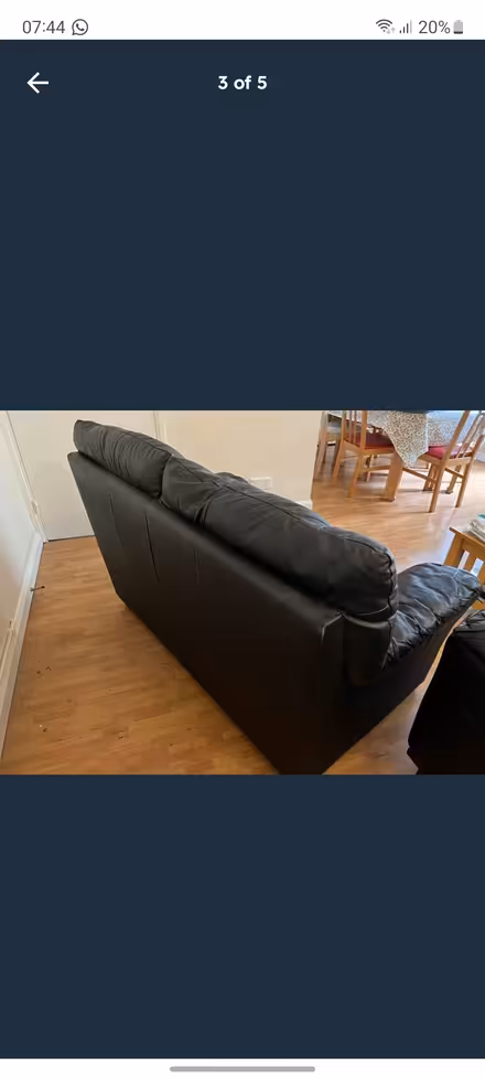 Photo of free To go by 19 June Black leather sofa (Angel N1) #4
