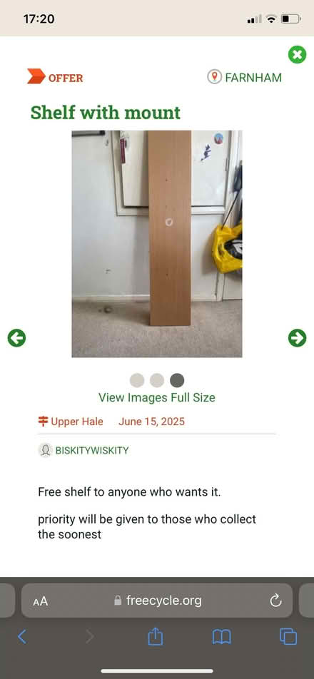 Photo of free Shelf with mount (Farnham GU9) #1