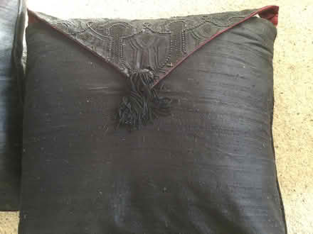 Photo of free Black silk, embellished cushions x 2 (Cox Green SL6) #1