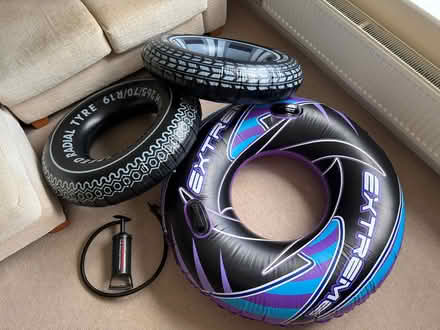 Photo of free 3 x large inflatable rings + pump (Wolston CV8) #1