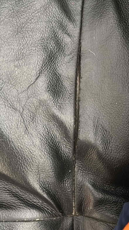 Photo of free Black leather sofa and footstool (Teddington, TW11) #4