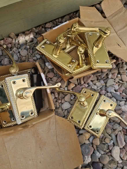 Photo of free 5 pairs brass door handles (Fromefield BA11) #1