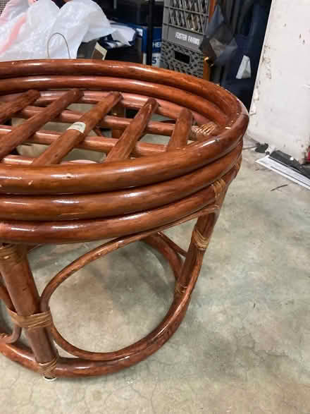 Photo of free Cute, tiny bamboo round table (Foothill Boulevard Cupertino) #1