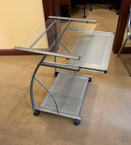 Photo of free Tempered glass Computer desk (Maple Grove/Osseo/Dayton) #2