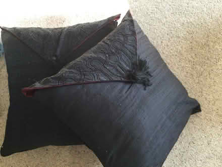 Photo of free Black silk, embellished cushions x 2 (Cox Green SL6) #2