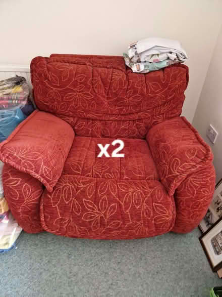 Photo of free Red 3 piece suite (Theydon Bois CM16) #3