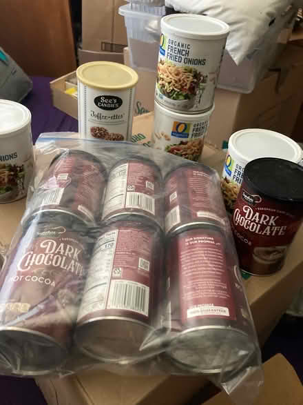 Photo of free Empty cans cocoa fried onions candy (Foothill Boulevard Cupertino) #1
