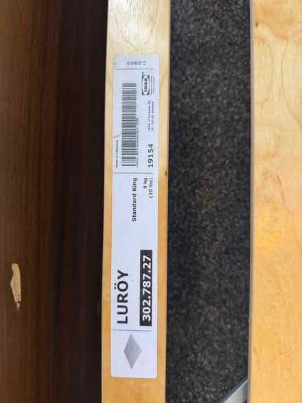 Photo of free King size IKEA wood bed frame with headboard excellent shape (High St Ken W8) #2