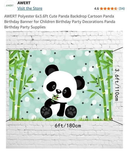 Photo of free Panda party backdrop (Somerset) #1