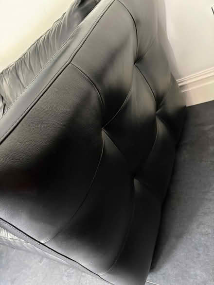 Photo of free Black leather sofa and footstool (Teddington, TW11) #3