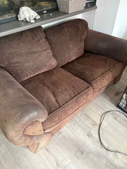Photo of free Brown two seater sofa (Doncaster DN4) #1