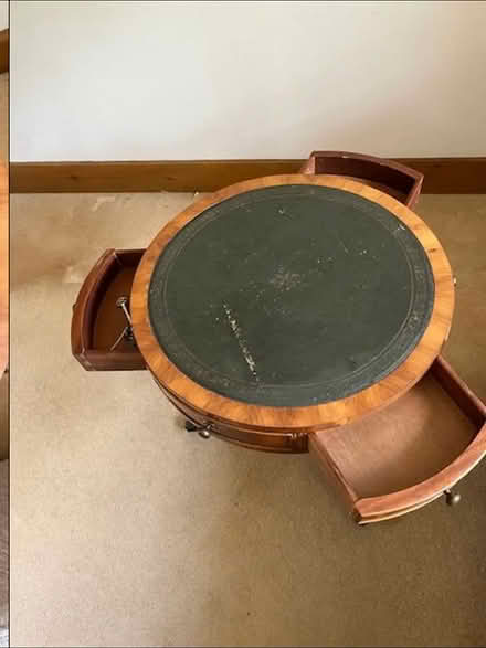 Photo of free Round Drum Side Yew Table (Michelmersh, Romsey) #1